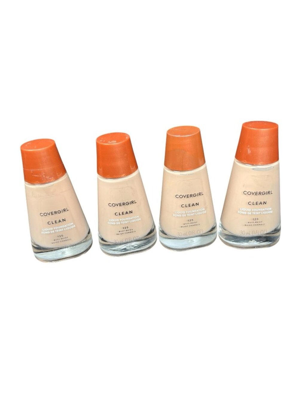 4X Covergirl Clean Liquid Foundation 125 Buff Beige, New